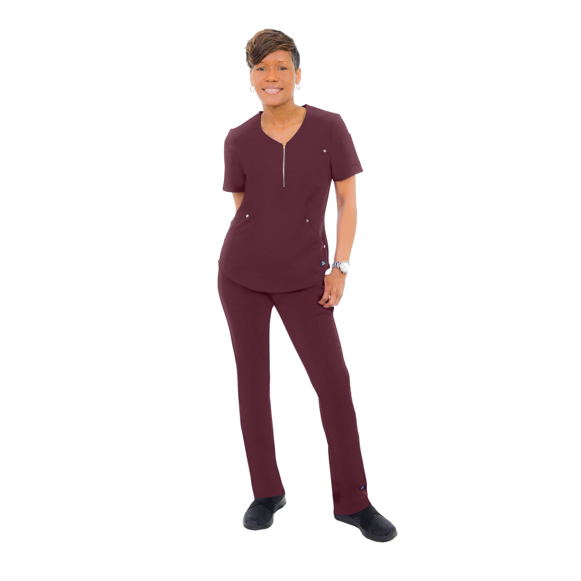 Comfy Gold Zipper, Women's Scrub Set W103