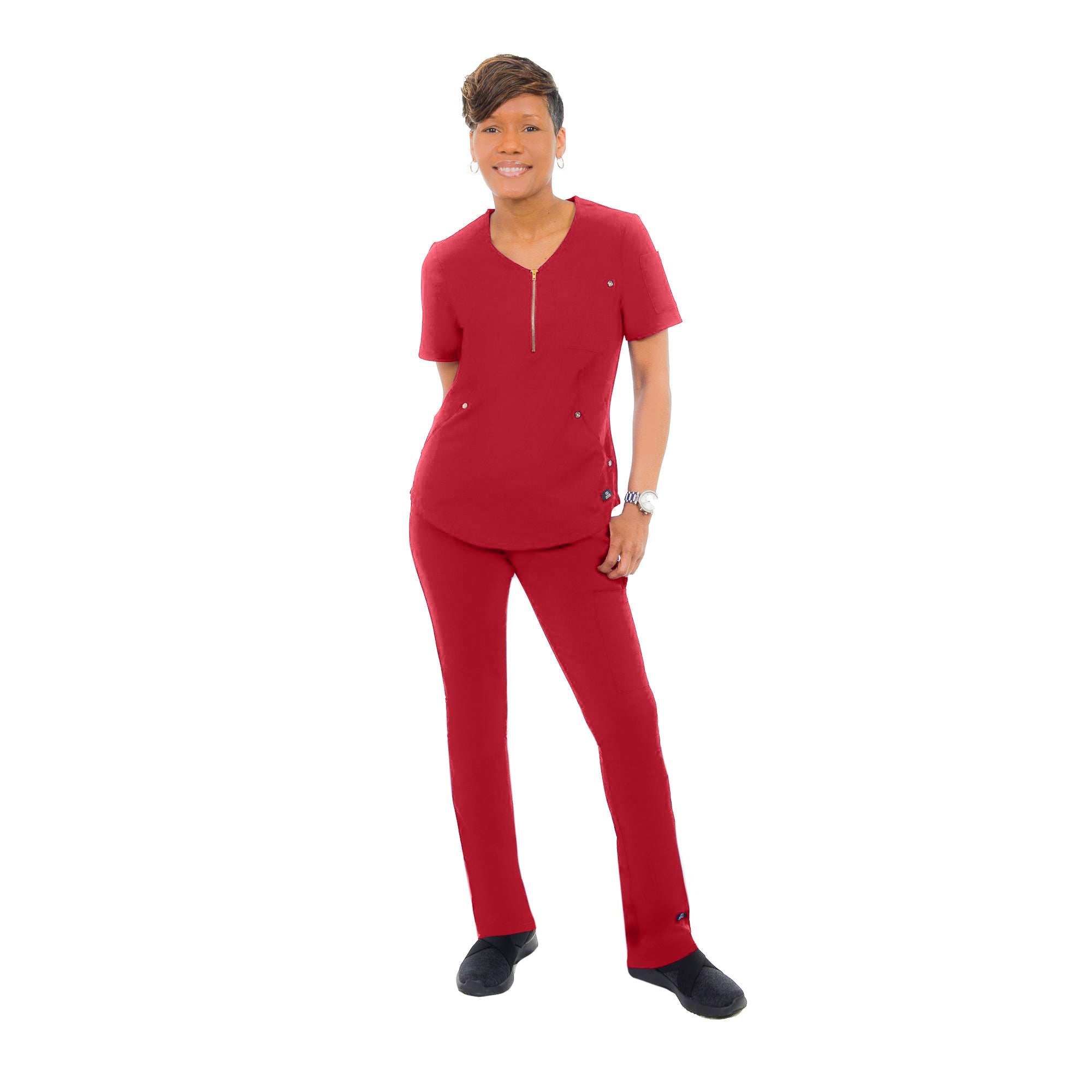 Comfy Gold Zipper, Women's Scrub Set W103