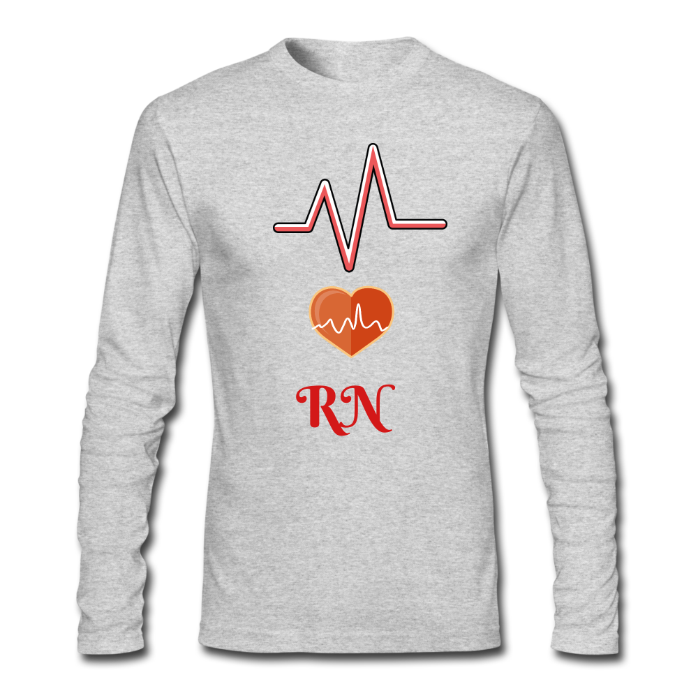 RN Men's Long Sleeve T-Shirt by Next Level - heather gray