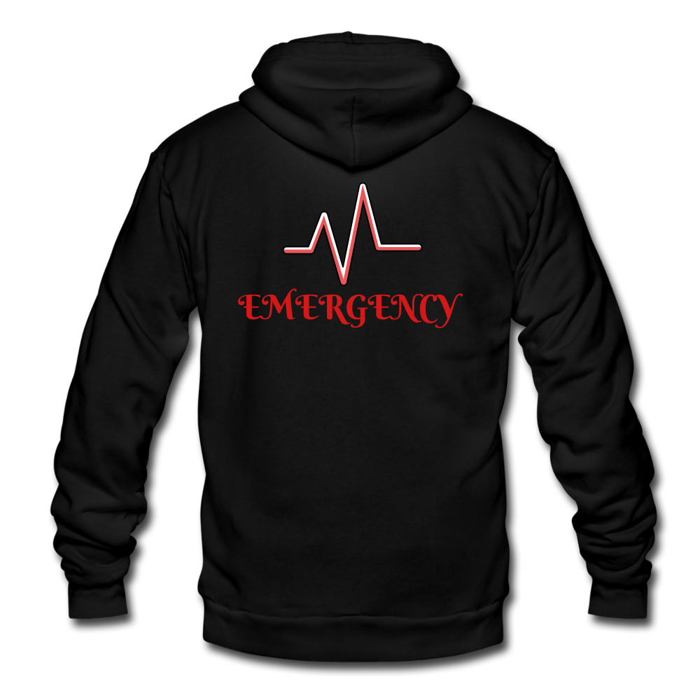 EMERGENCY Unisex Fleece Zip Hoodie - black