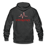 Load image into Gallery viewer, EMERGENCY Unisex Fleece Zip Hoodie - charcoal gray
