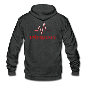 EMERGENCY Unisex Fleece Zip Hoodie - charcoal gray