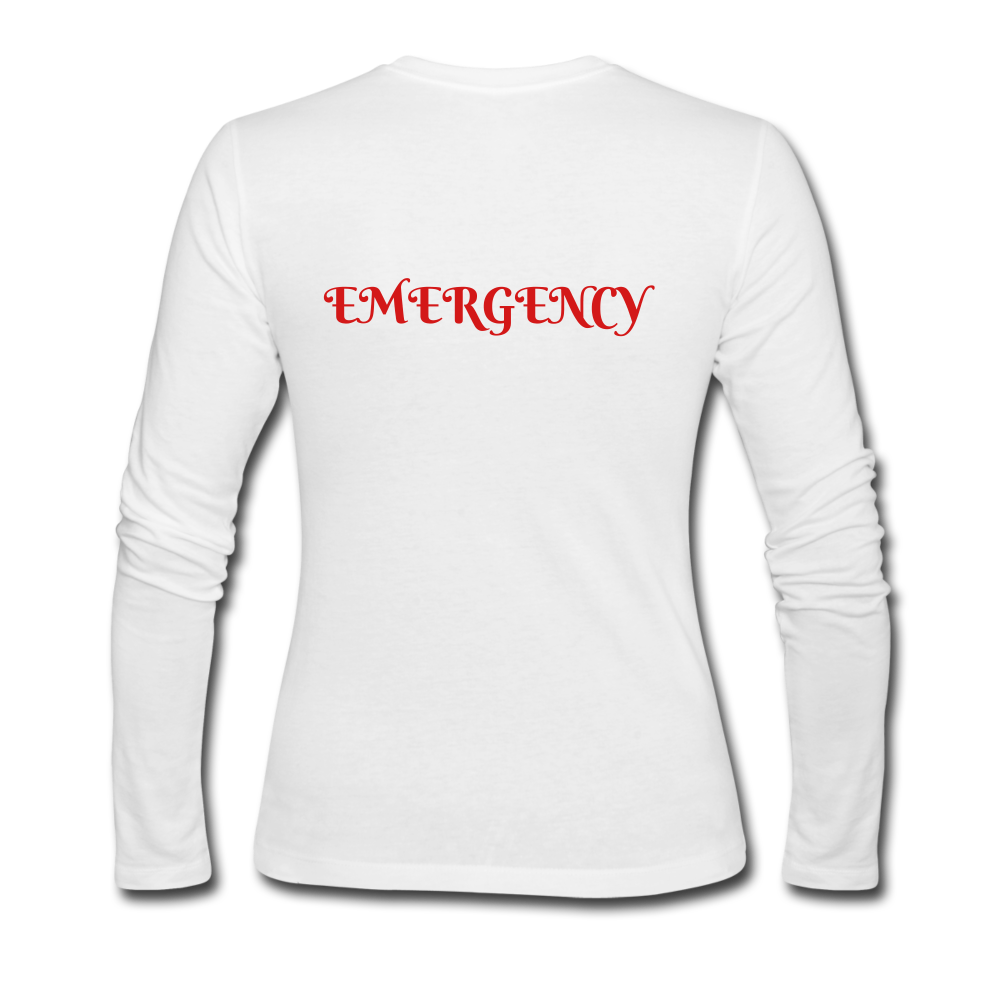 EMERGENCY RN Women's Long Sleeve Jersey T-Shirt - white