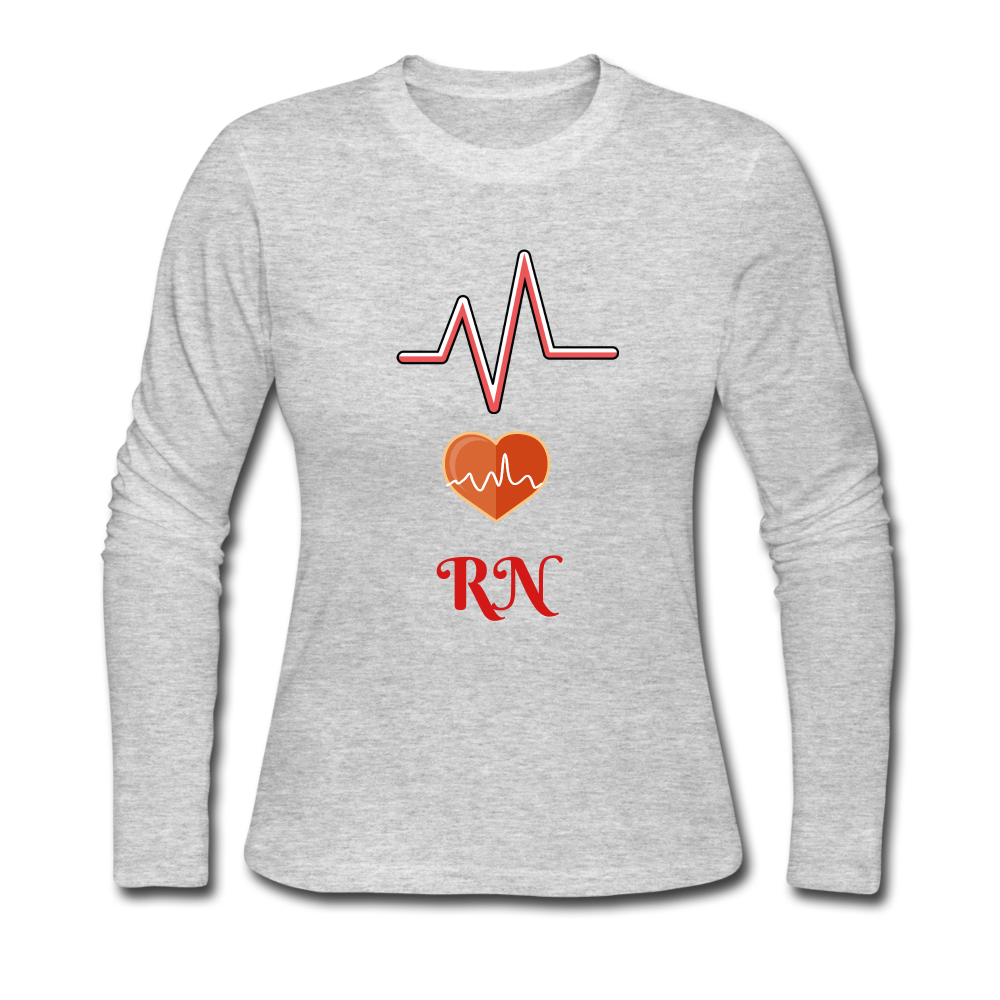 EMERGENCY RN Women's Long Sleeve Jersey T-Shirt - gray