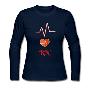 EMERGENCY RN Women's Long Sleeve Jersey T-Shirt - navy
