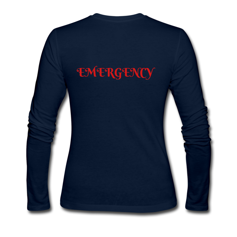 EMERGENCY RN Women's Long Sleeve Jersey T-Shirt - navy