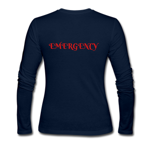 EMERGENCY RN Women's Long Sleeve Jersey T-Shirt - navy