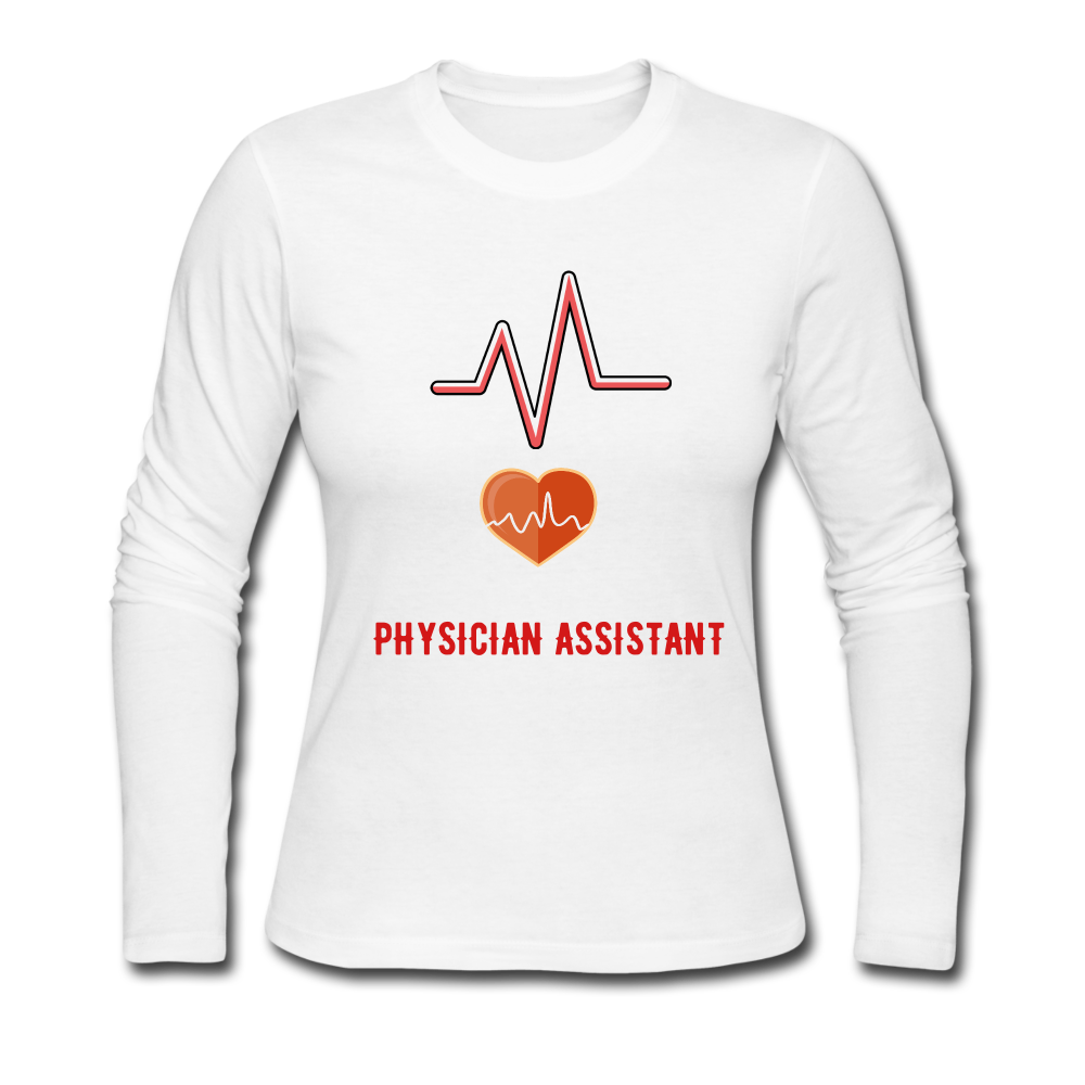 Physician Assistant Women's Long Sleeve Jersey T-Shirt - white