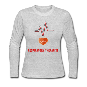 Respiratory Therapist Women's Long Sleeve Jersey T-Shirt - gray