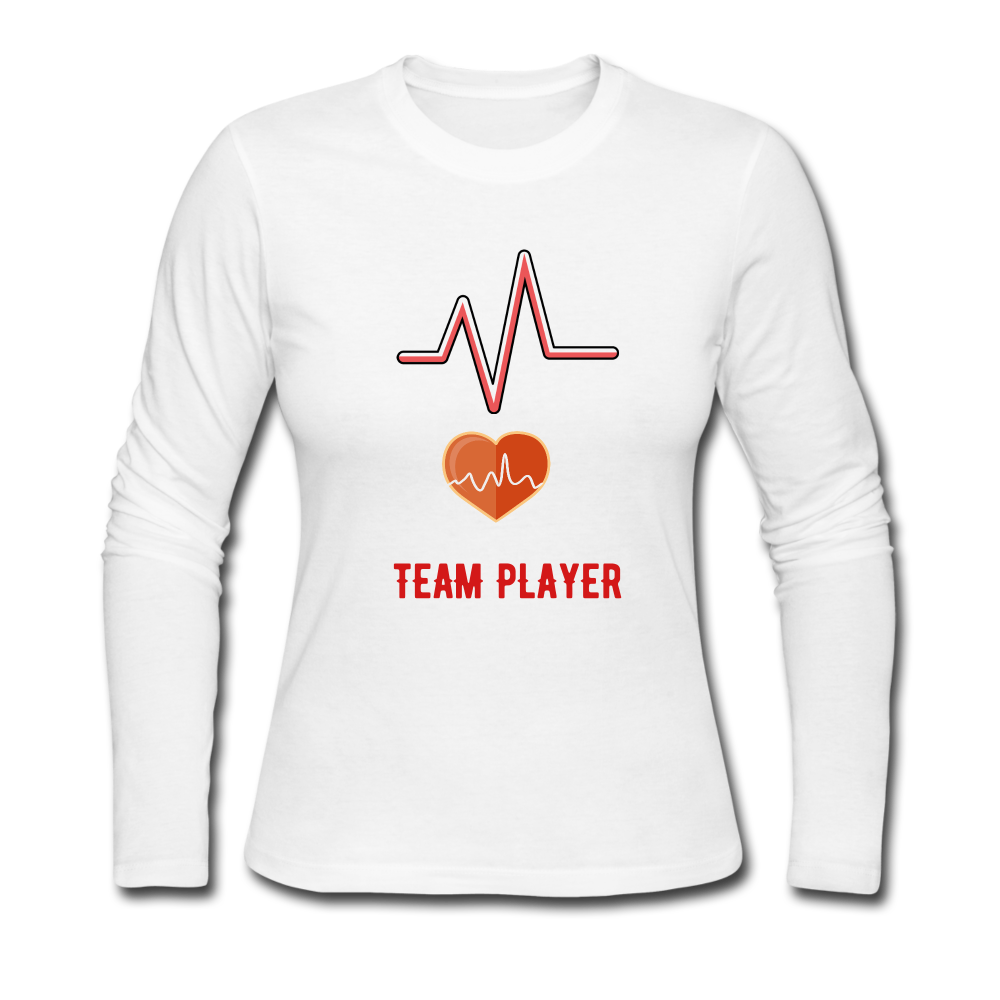 Team Player Women's Long Sleeve Jersey T-Shirt - white