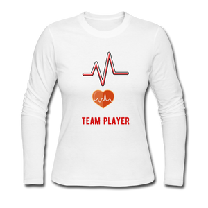 Team Player Women's Long Sleeve Jersey T-Shirt - white