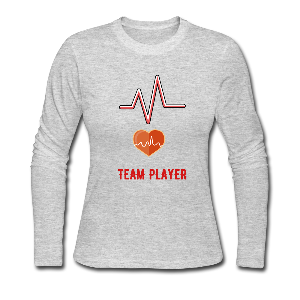 Team Player Women's Long Sleeve Jersey T-Shirt - gray