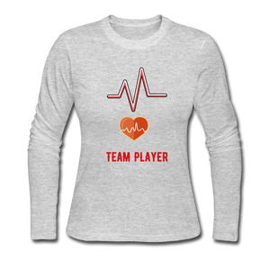 Team Player Women's Long Sleeve Jersey T-Shirt - gray