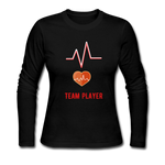Load image into Gallery viewer, Team Player Women&#39;s Long Sleeve Jersey T-Shirt - black
