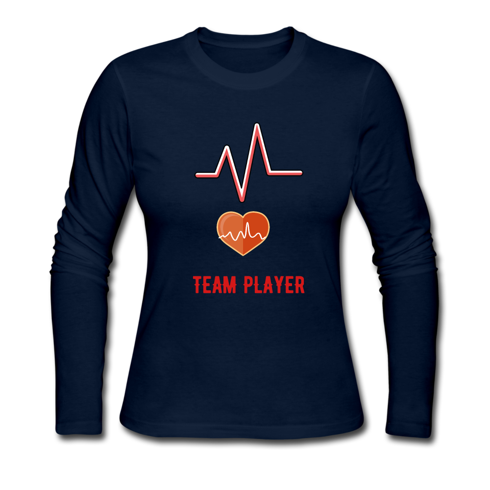 Team Player Women's Long Sleeve Jersey T-Shirt - navy