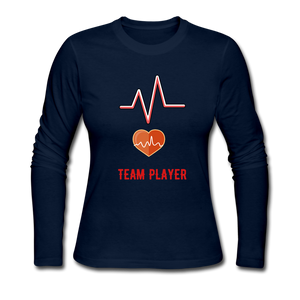 Team Player Women's Long Sleeve Jersey T-Shirt - navy