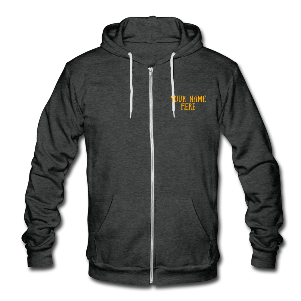 EMERGENCY Unisex Fleece Zip Hoodie - charcoal gray