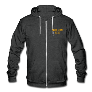 EMERGENCY Unisex Fleece Zip Hoodie - charcoal gray
