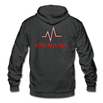Load image into Gallery viewer, EMERGENCY Unisex Fleece Zip Hoodie - charcoal gray
